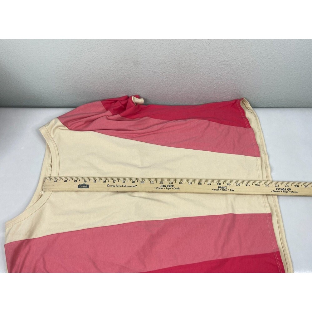 BiBi Women Medium Pink Tan Top Wide Stripe Long Sleeve Casual NWT - Picture 8 of 8